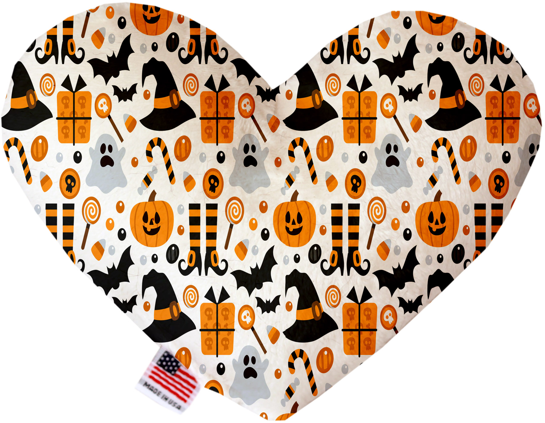 Classic Halloween 6 Inch Canvas Heart Dog Toy